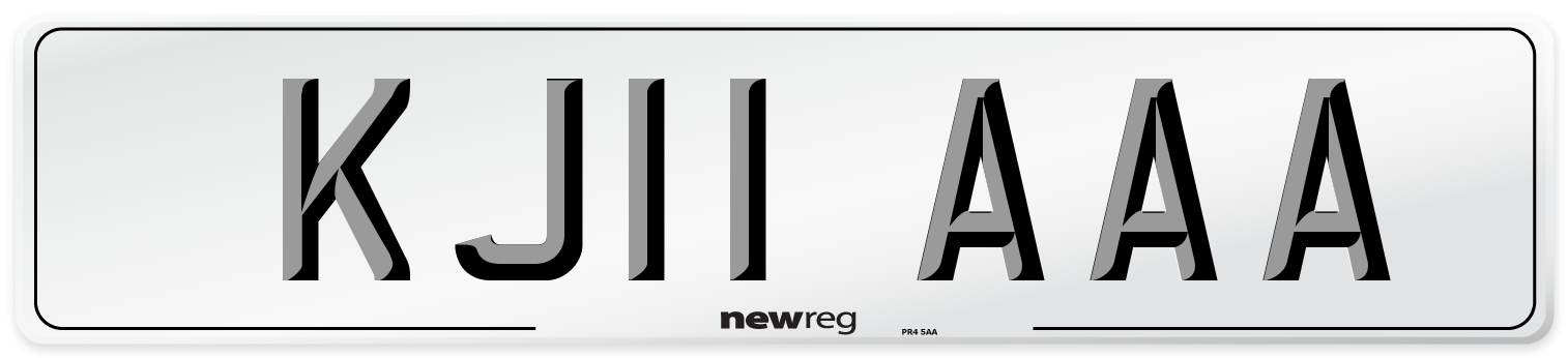 KJ11 AAA Front Number Plate