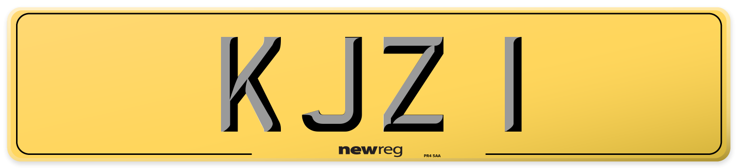 KJZ 1 Rear Number Plate