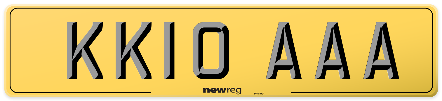 KK10 AAA Rear Number Plate