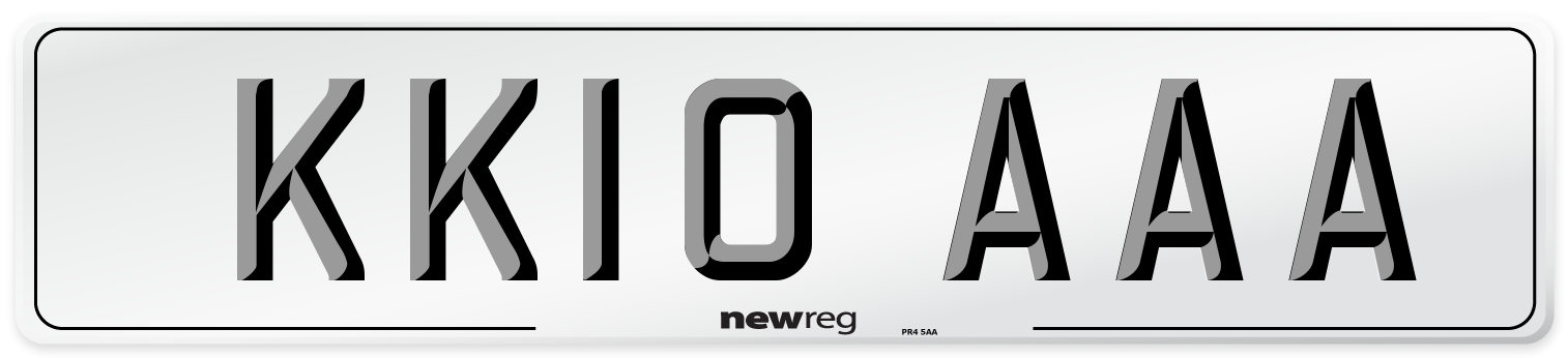 KK10 AAA Front Number Plate