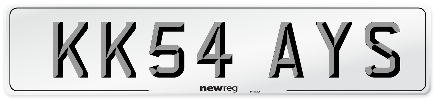 KK54 AYS Front Number Plate