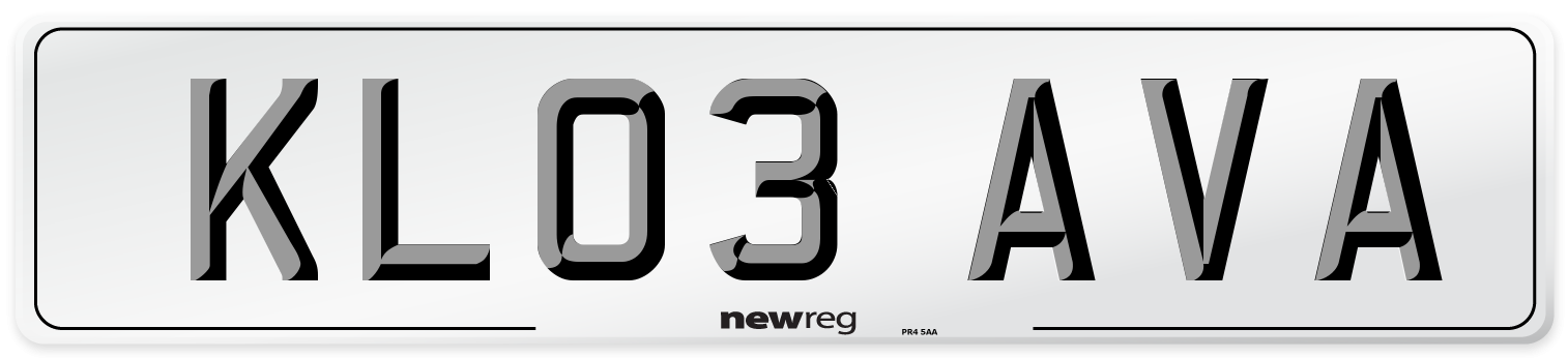 KL03 AVA Front Number Plate