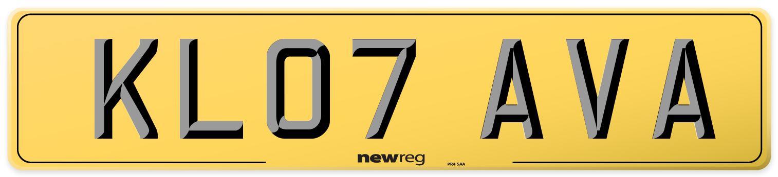 KL07 AVA Rear Number Plate