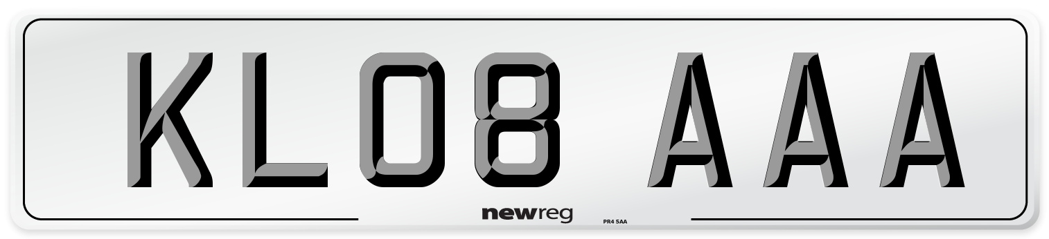 KL08 AAA Front Number Plate