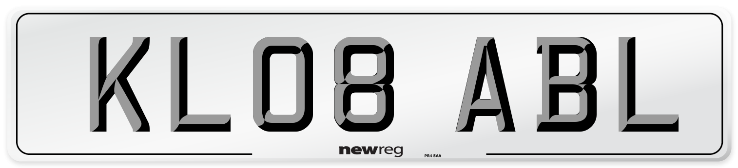 KL08 ABL Front Number Plate