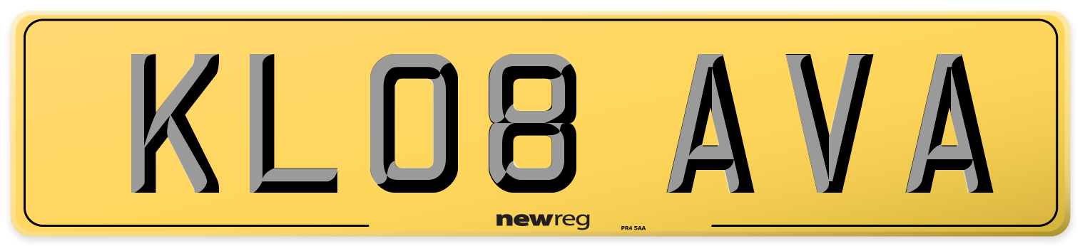 KL08 AVA Rear Number Plate
