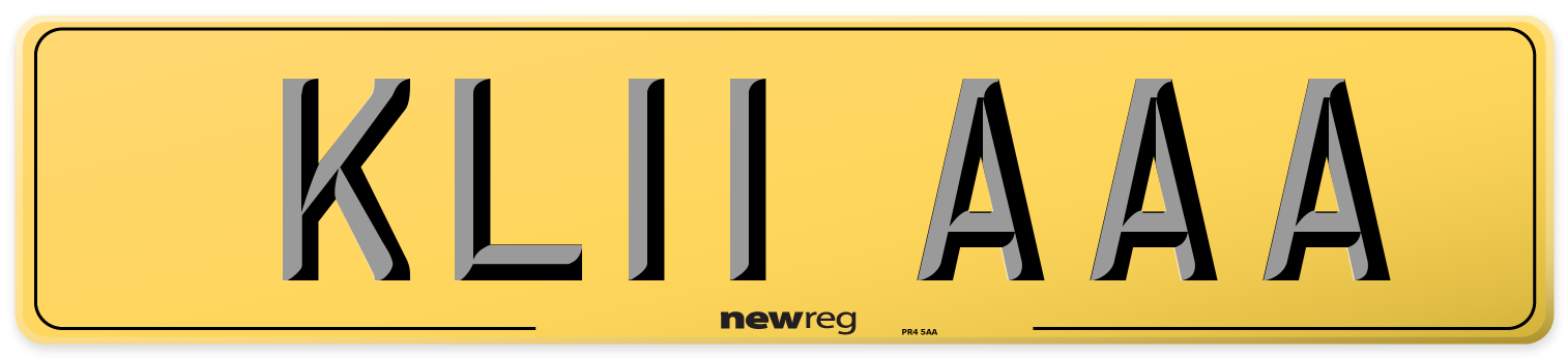 KL11 AAA Rear Number Plate