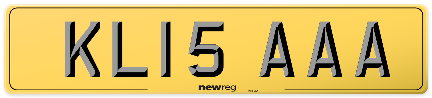 KL15 AAA Rear Number Plate
