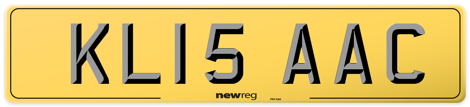 KL15 AAC Rear Number Plate