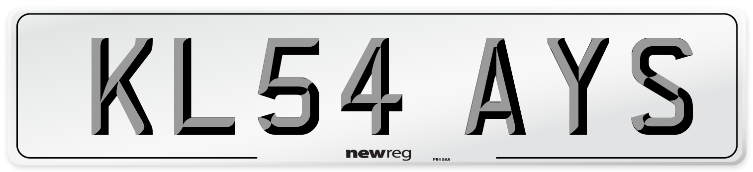 KL54 AYS Front Number Plate