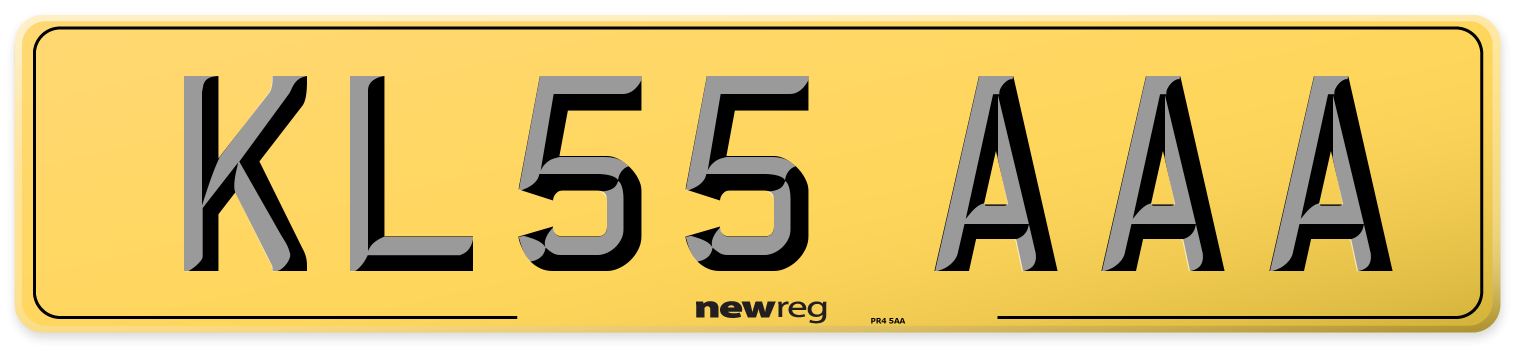 KL55 AAA Rear Number Plate
