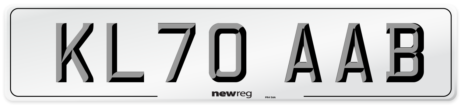 KL70 AAB Front Number Plate