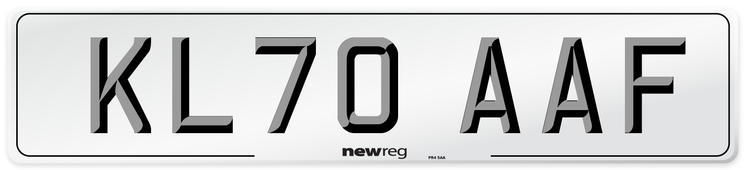 KL70 AAF Front Number Plate