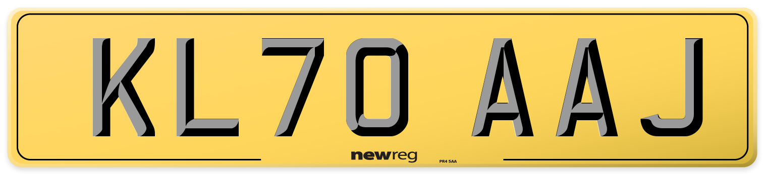 KL70 AAJ Rear Number Plate
