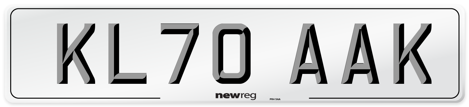 KL70 AAK Front Number Plate