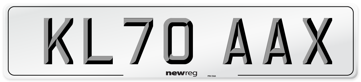 KL70 AAX Front Number Plate