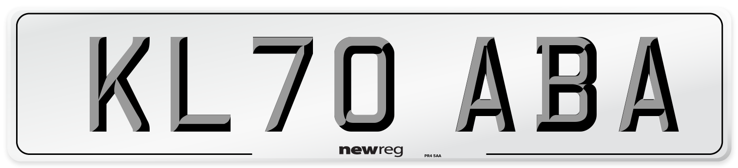 KL70 ABA Front Number Plate