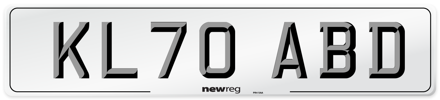 KL70 ABD Front Number Plate