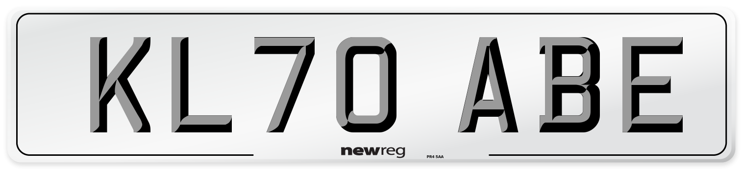 KL70 ABE Front Number Plate