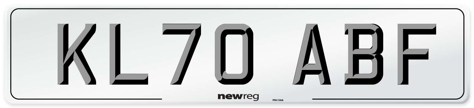 KL70 ABF Front Number Plate
