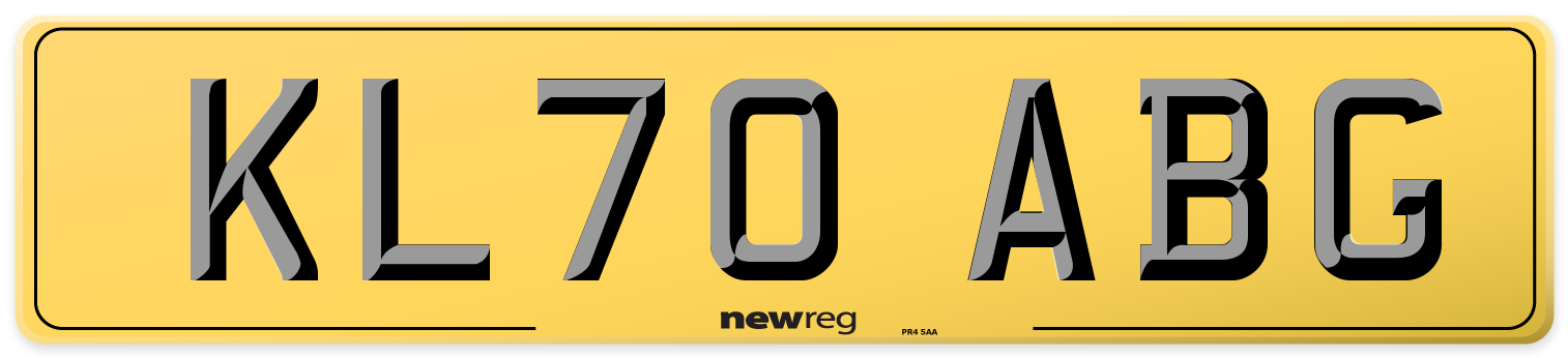 KL70 ABG Rear Number Plate