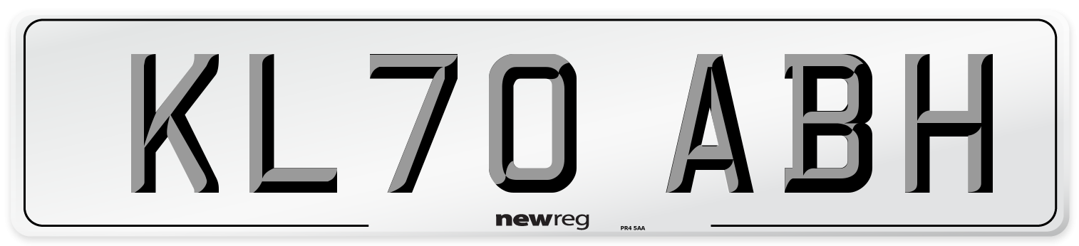 KL70 ABH Front Number Plate