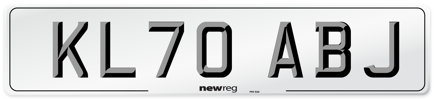 KL70 ABJ Front Number Plate