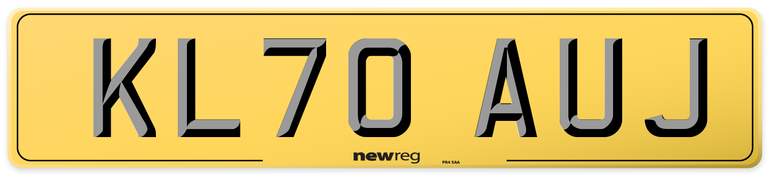 KL70 AUJ Rear Number Plate