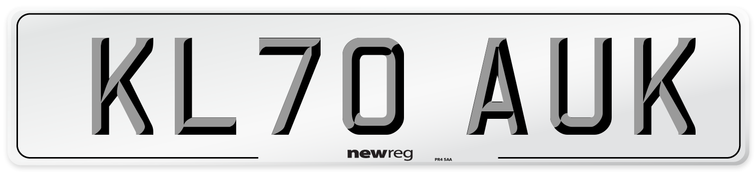 KL70 AUK Front Number Plate