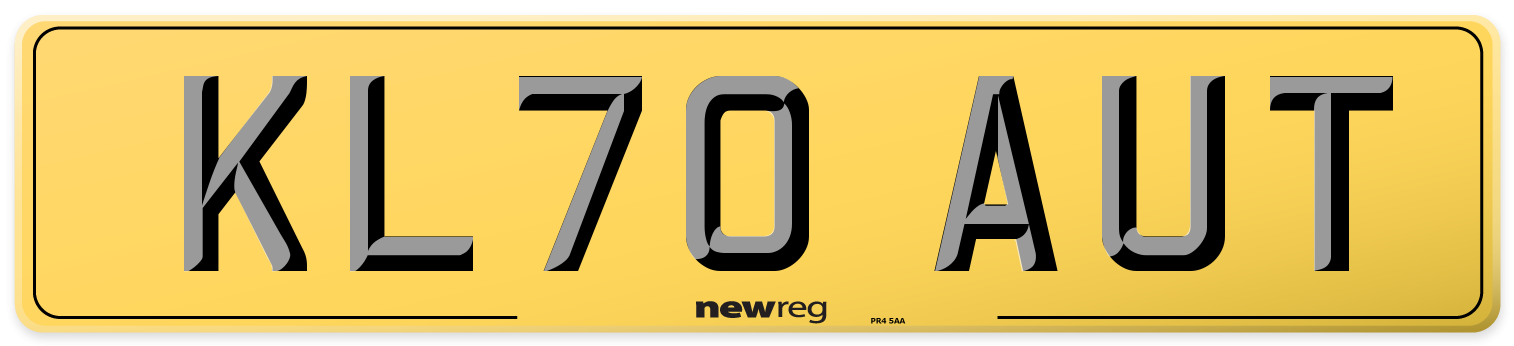 KL70 AUT Rear Number Plate