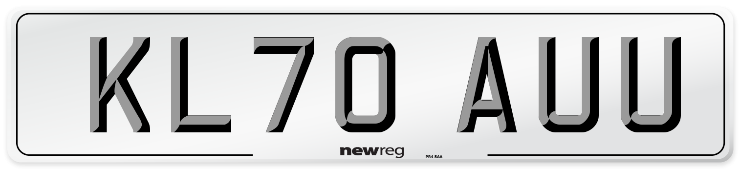 KL70 AUU Front Number Plate