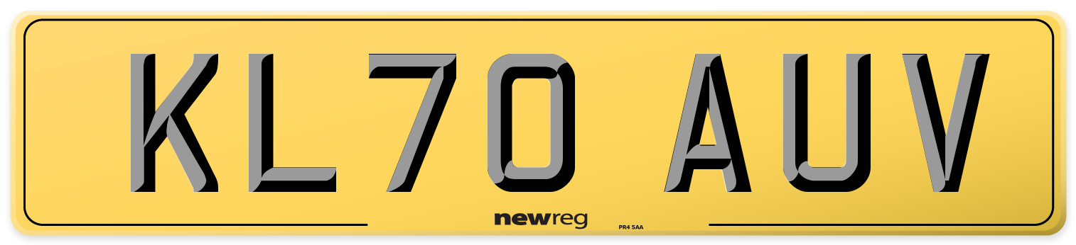 KL70 AUV Rear Number Plate
