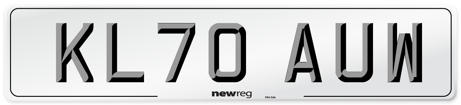 KL70 AUW Front Number Plate