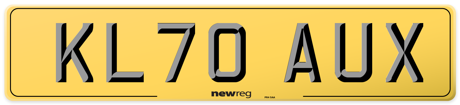 KL70 AUX Rear Number Plate