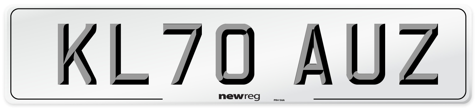 KL70 AUZ Front Number Plate