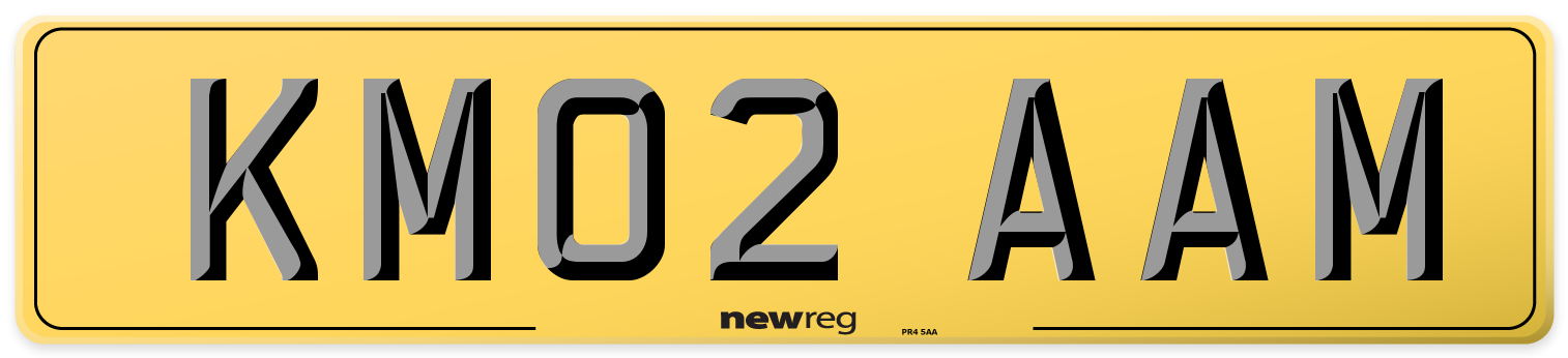 KM02 AAM Rear Number Plate