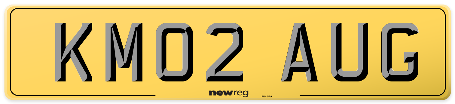 KM02 AUG Rear Number Plate