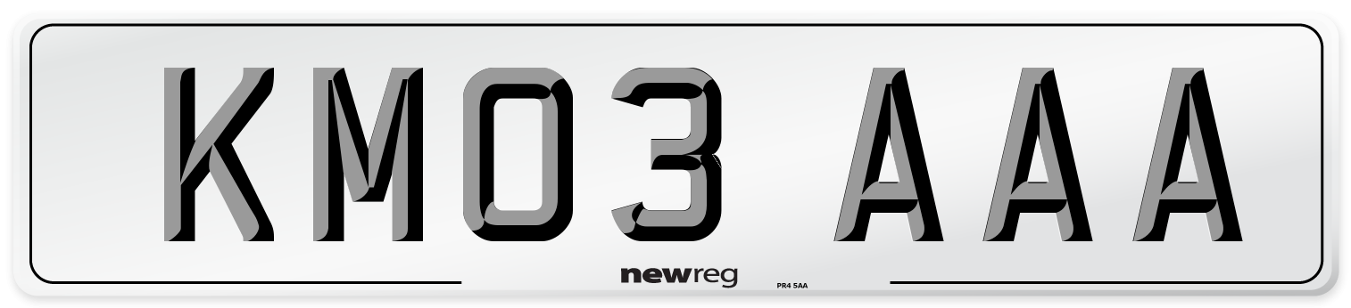 KM03 AAA Front Number Plate