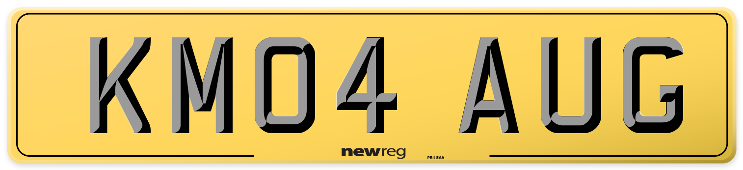 KM04 AUG Rear Number Plate