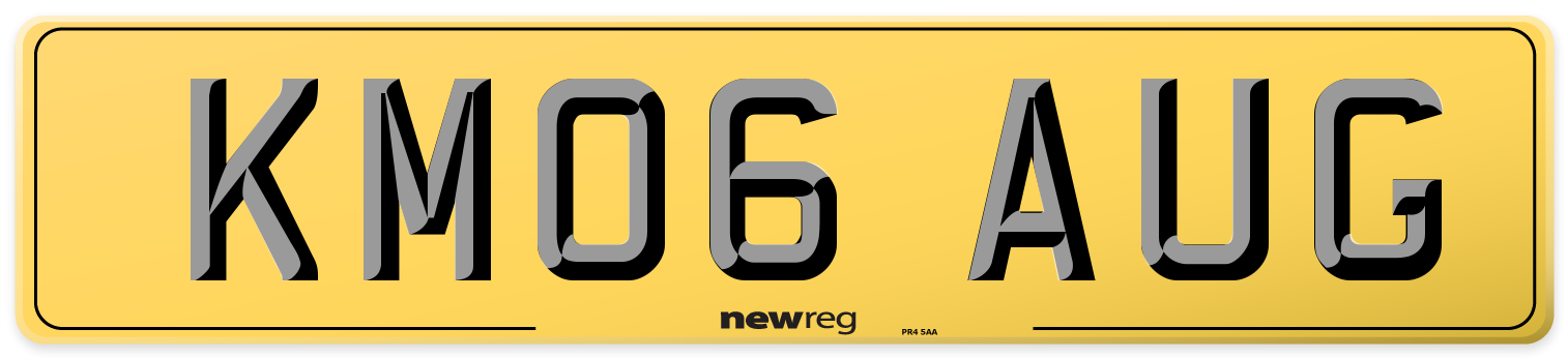 KM06 AUG Rear Number Plate