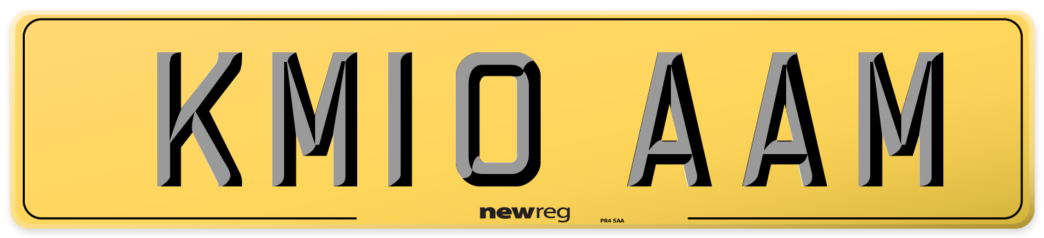 KM10 AAM Rear Number Plate