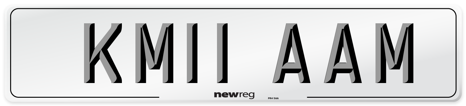 KM11 AAM Front Number Plate