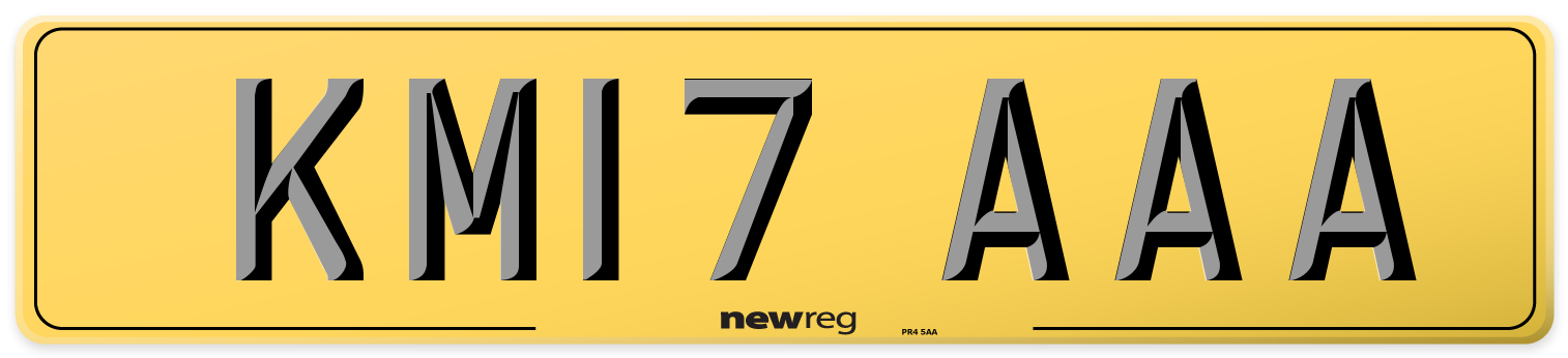 KM17 AAA Rear Number Plate