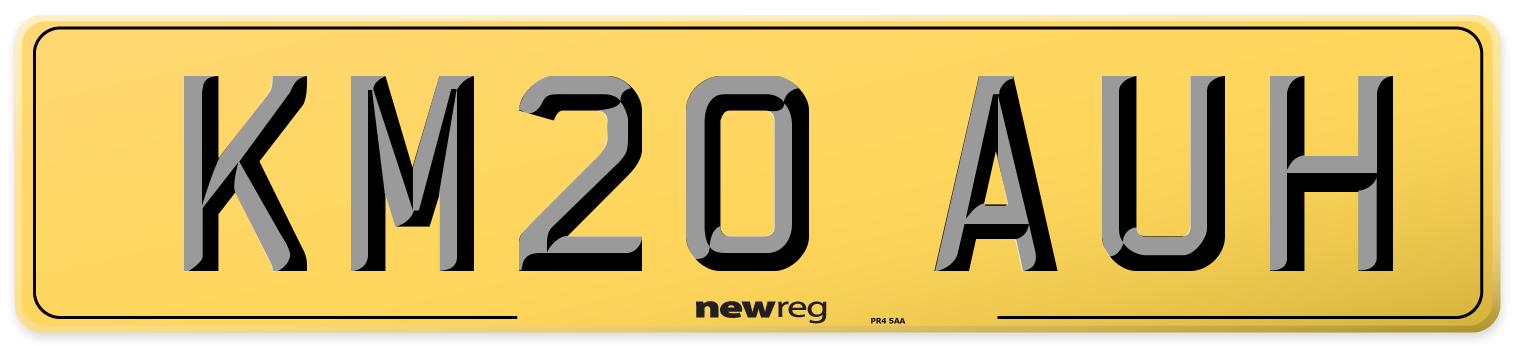 KM20 AUH Rear Number Plate
