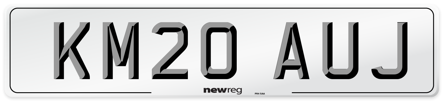 KM20 AUJ Front Number Plate