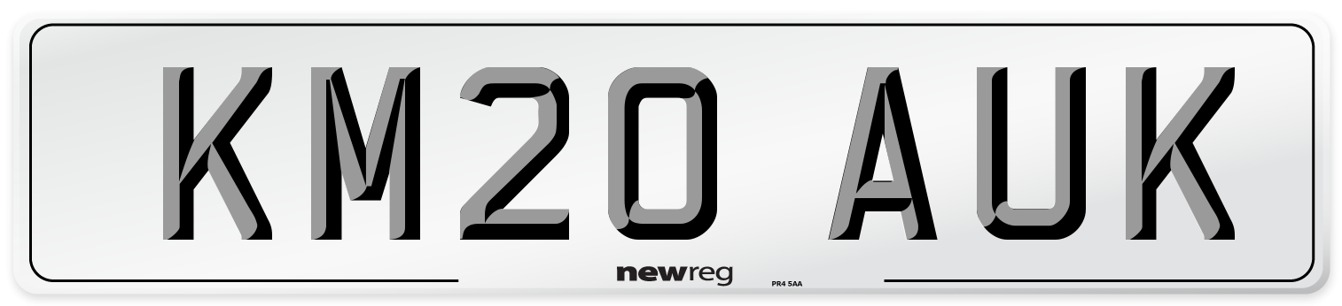 KM20 AUK Front Number Plate