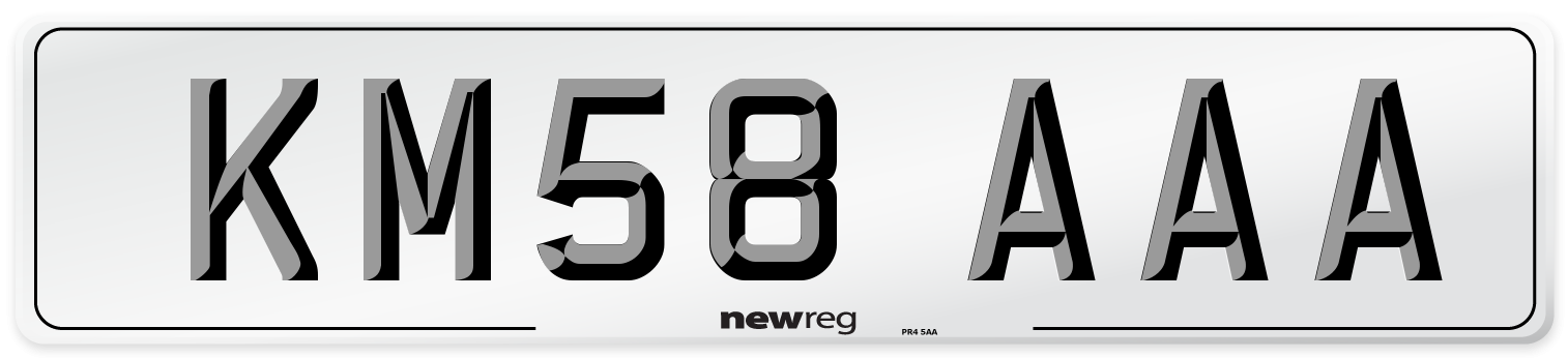 KM58 AAA Front Number Plate