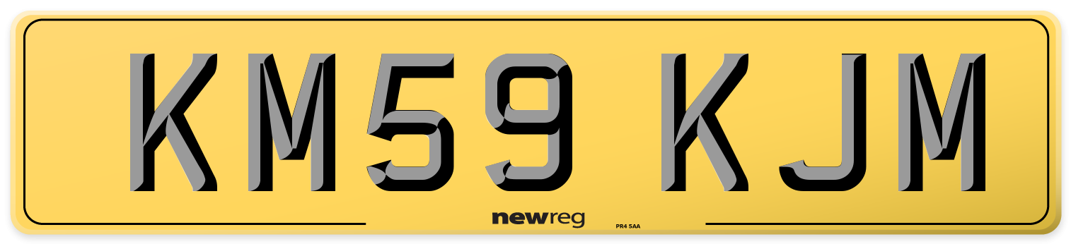 KM59 KJM Rear Number Plate