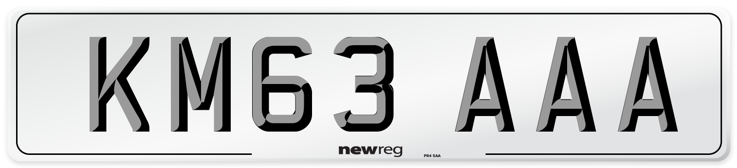 KM63 AAA Front Number Plate