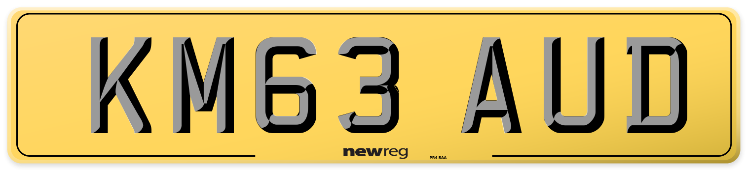 KM63 AUD Rear Number Plate